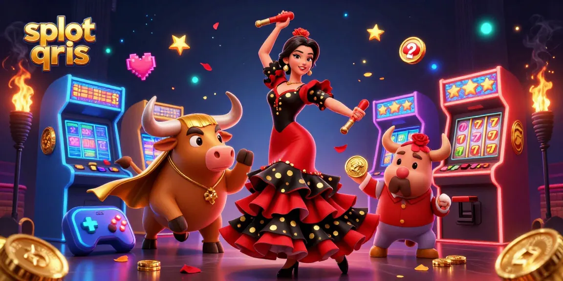 Experience slot qris excitement with this dynamic illustration featuring vivid gaming elements and characters.