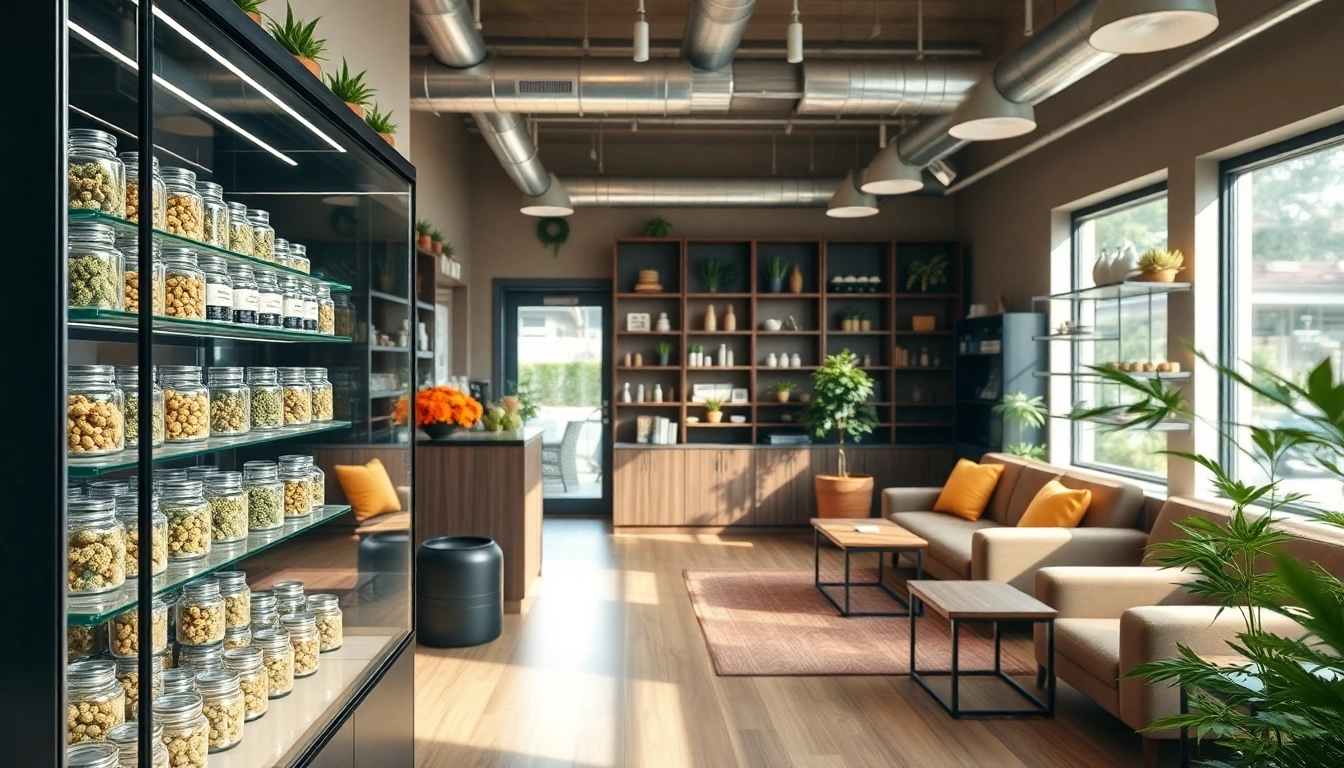 Can you buy weed online UK in a modern cannabis shop featuring diverse products and a relaxed atmosphere.