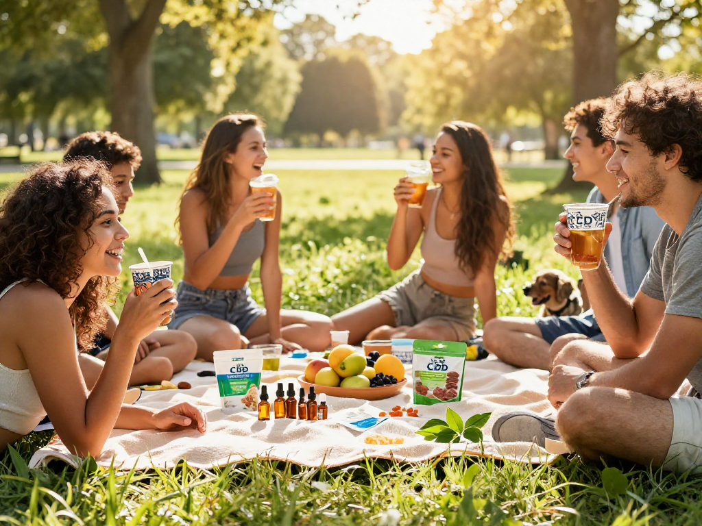 Order weed online to discover premium CBD products for natural wellness during a joyful outdoor picnic with friends.