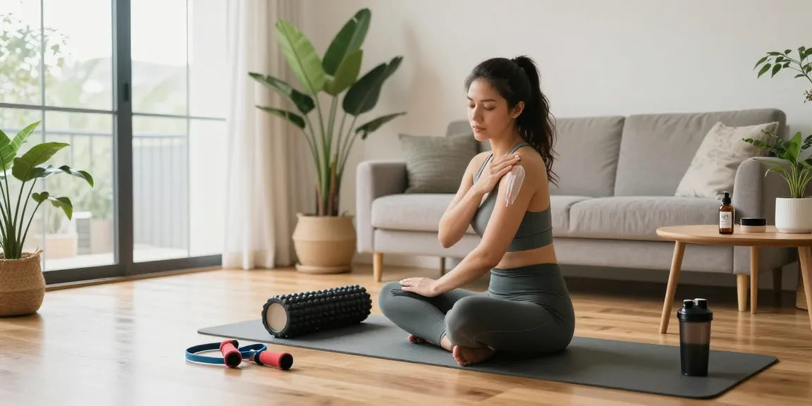 Experience premium geek thc wellness in this vibrant post-workout recovery scene featuring CBD products and natural elements.