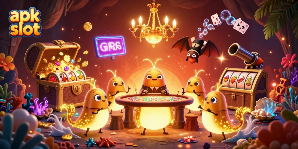 Play dynamic apk slot games with vibrant glowworms illuminating a cave casino adventure.