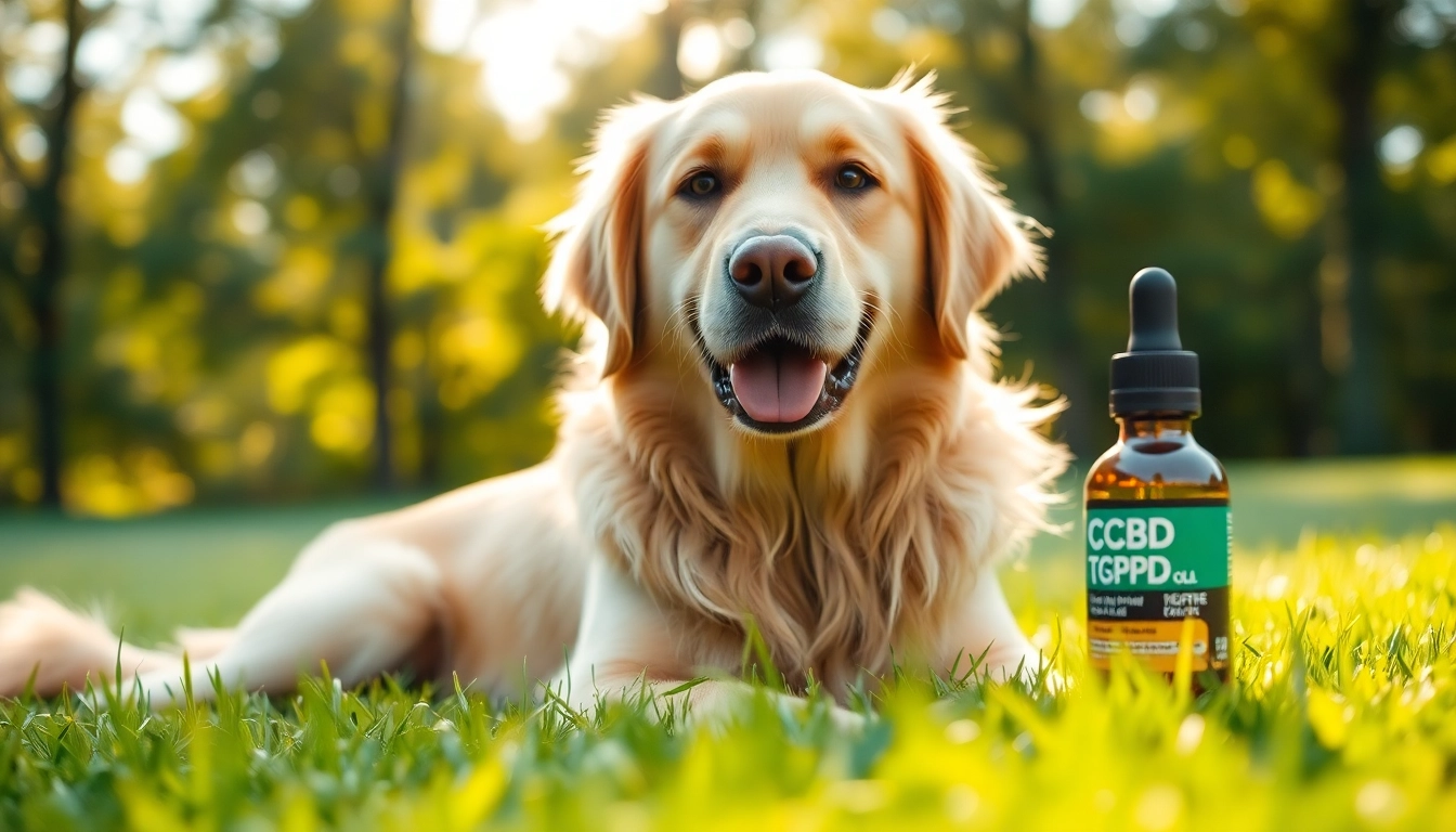 Enhance your dog's health with CBD For Pet products in a serene outdoor setting.