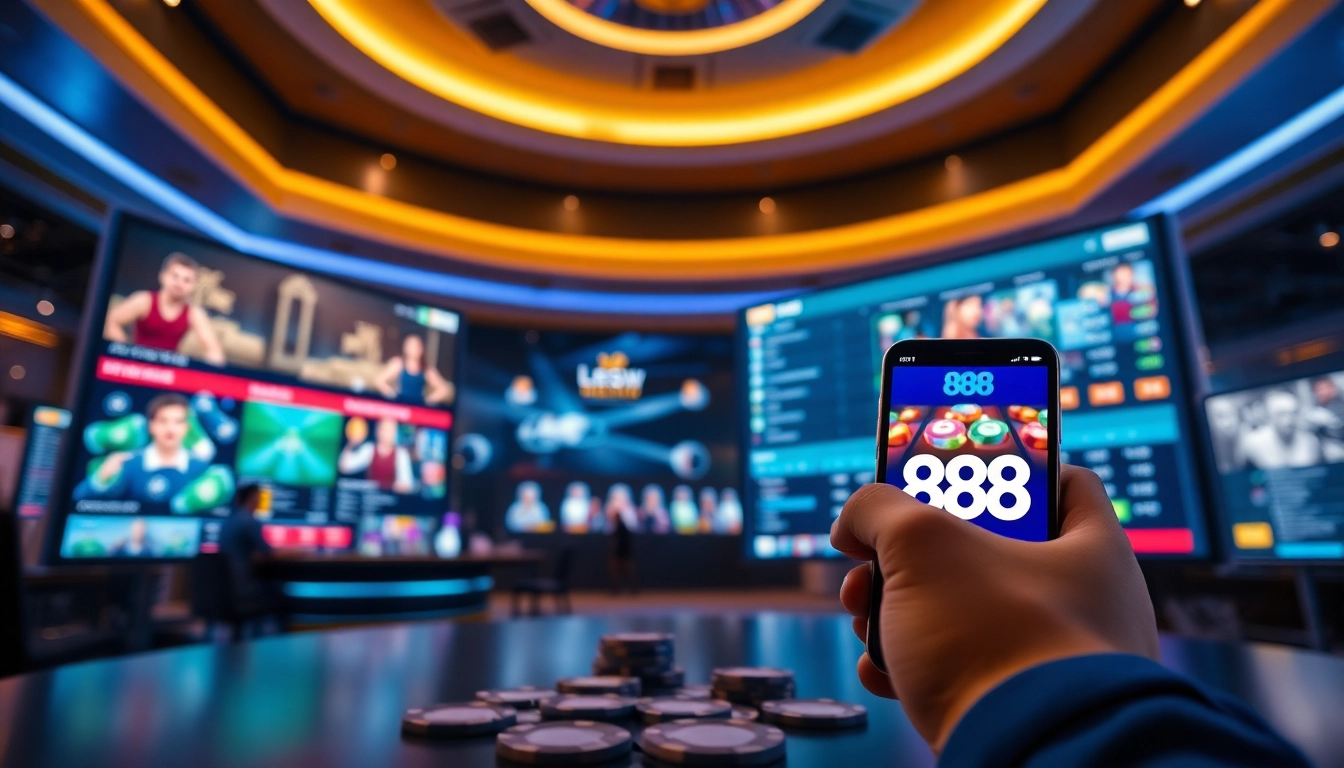 Experience the thrilling interface of 888 new, showcasing luxury online gambling options and interactive games.