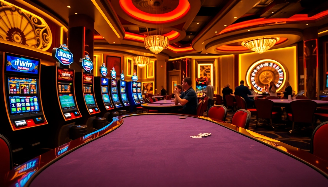 iwin club players celebrating wins at a luxurious casino table, vibrant atmosphere